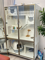 Solid wooden cage household room super large free space cat house cat house cat house double floor three-story cat villa