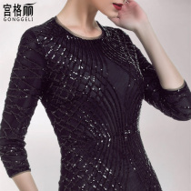 Black evening dress female 2021 new banquet noble elegant demure atmosphere fashion fishtail long dress dress long section