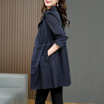 Windcoat Jacket Lady Spring Autumn 2022 The new big coat in the new coat with a small sub-high level of high-sense great brand casual