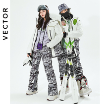 VECTOR Ski suit for adult men waterproof breathable coat skipants black and white comic ski coat