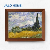 Garo life JALO hanging painting Van Gogh wheat field and Cypress Sabili solid wood retro wide-edge frame