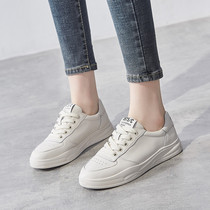 Small white shoes women 2020 Spring New Korean version of Joker casual dad shoes ins lace up solid color board shoes tide X0309