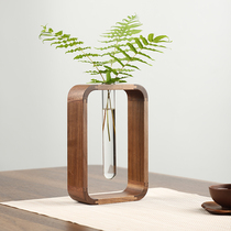 Walnut Chinese flower Japanese Zen Vase glass transparent small vase dry flower fitting room Hydro flower