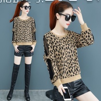 BAO WEN pullover base shirt round neck womens clothing 2021 autumn AND winter new lace HOLLOW fashion LONG-SLEEVED SHORT TOP