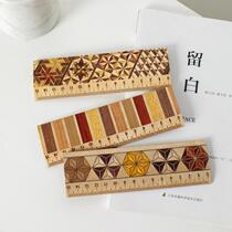 Japans new posting of fine artificial staff by hand ruler creative wooden student stationery day-style ruler