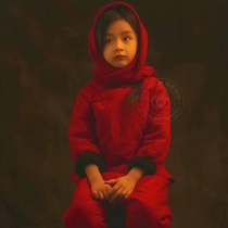 Childrens New Year wear photo clothes Great red padded jacket China Wind and New Years Eve Costume Winter Fova Haunted New Year Theme