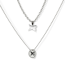 PCMY Birthday Gift Lovers Ornaments Lock Bone Chain Titanium Steel Necklace Original Design Pendant Cross Chain Lock Bone Chain