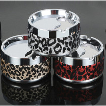 Ashtray with cover windproof rotating stainless steel ashtray large European creative cigarette Cup with cover self-extinguishing anti-fly ash ashtray