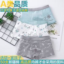50 Class a cotton boys underwear boxer big childrens four-corner leggings boys and teenagers students shorts head