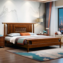 New Chinese style 1 8 meters Wood master bedroom retro elegant light luxury minimalist furniture modern double storage nuptial bed