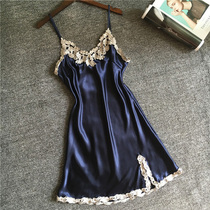 Japan Harness Sleeping Dress Woman Superior Sexy Lace Lace Sleepwear Womens Summer Silk Open Fork Ice Silk Stay-at-home Clothing
