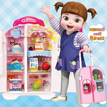 Spot Korean girl playing home toys talking refrigerator can water refrigerator variable trolley case Toys