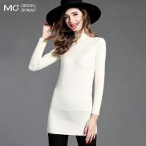 Mo Jia 2020 Autumn and Winter new semi-high collar inner sweater womens pullover long slim base knitted sweater long sleeve