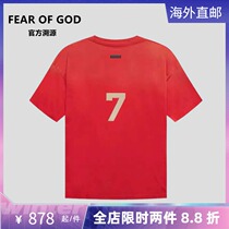 FEAR OF GOD Seventh Season Digital 7 flocking short sleeves Summer men and women High Street pure cotton loose T-shirt