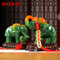 Auspicious elephant pendulum a pair of new Chinese living room Xuanguan TV Wine Cabinet Furnishing Decorations for Opening Gift Gift