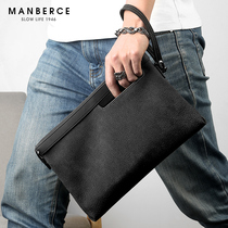 First layer cowhide mens bag 2020 new fashion handbag mens genuine leather casual hand grab bag mens hand holding envelope bag