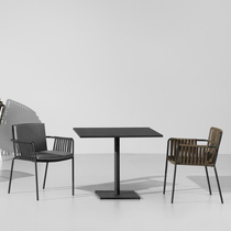 Outdoor rattan chair balcony back chair single leisure rattan chair restaurant courtyard modern minimalist Nordic dining chair