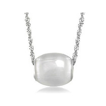 Pachecrina Fashion New Pint 925 Silver Road Road Pass Cat Eye Stone Necklace White