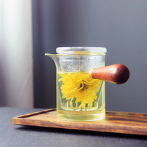 Juyoutang heat-resistant glass Japanese wooden handbag home male Cup with filter tea divider small bubble Teapot Tea Sea