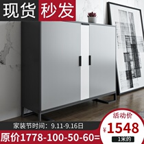 Nordic modern minimalist hallway shoe cabinet solid wood multifunctional living room porch side cabinet door locker creative shoe cabinet