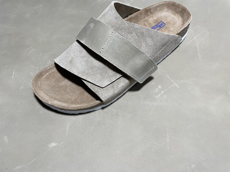 Bmx Fashion Half-Wrap Sandals Flat Cork Suede Leather Slip-On Magic Slippers Sticker