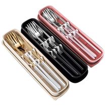 Take-out box Environmental protection comes with two sets of convenient chopsticks Chopsticks single pack stainless steel fork edible office workers