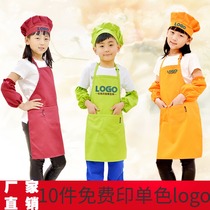 Custom adjustable sling multi-color childrens apron suit Painting art DIY baking advertising LOGO graphic printing