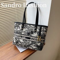 Sandro Ifashion tote bag women 2021 new large capacity canvas shoulder portable shopping bag bag
