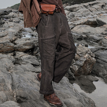 SOARIN retro American Army pants male ammy click on old stir-fry casual straight cylinder loose tooling 90% pants