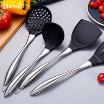 304 stainless steel silicone four-piece set of hollow heat insulation cooking shovel non-stick pot spatula soup colander