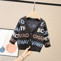 Childrens cardiovert sweater 2021 new baby stitch cardiovert autumn winter baby Yangqi boy coat 1234 years old