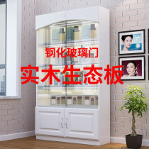 Display Cabinet Glass Door Beauty Salon Products Display Cabinet With Lock Transparent Gift Exhibition Cabinet Cosmetics Display Cabinet