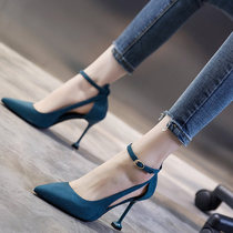 ins tide net red sexy French style fine heel high heel heels 2022 summer new 100 lap pointed single shoe woman