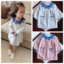 Japanese style pure cotton five-pointed star printed Girl Dress Baby Girl Long Sleeve doll dress-19 6 6