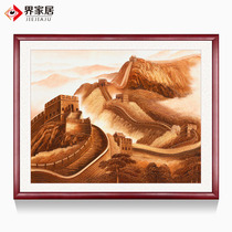 World Home Oil Painting Gold Wanli Great Wall Living Room Office Decoration Painting and Finance by Mountain Toulon Rise Hung Painting