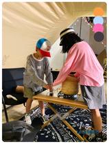 iiaammo original summer childrens clothing western-style hemp yarn ultra-thin striped sunscreen T-shirt loose shoulders childrens long-shirt