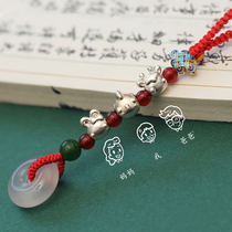 Family sterling silver S990 zodiac car keychain pendant bag pendant hand-woven couple custom men and women