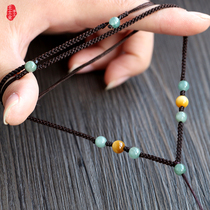 Handmade jade pendant pendant rope adjustable necklace rope for men and women jade ornaments is fine and soft