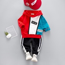 Male baby 2021 new baby childrens clothing spring 1-3 years old 2 sports Korean version of the two-piece suit foreign style suit spring and autumn tide