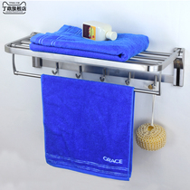 Bathroom shelf wall-mounted towel with hook Stainless steel Nordic simple creative bathroom hanger for clothes