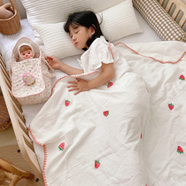 Class A baby gauze cover blanket pure cotton four-layer gauze bath towel kindergarten soft childrens blanket baby bath blanket