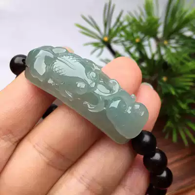 Natural jade A goods ice species lotus leaf fish hand brand hand chain Myanmar jade hand string