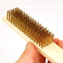 (Special) copper wire brush copper-plated steel wire brush wooden handle diamond Bodhi special cleaning and decontamination