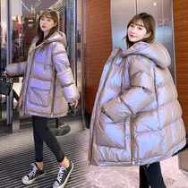 Pregnant women winter suit winter coat Korean version of loose down cotton jacket late pregnancy mid-length cotton coat womens cotton padded jacket tide