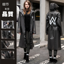 Raincoat Long section Full body Anti-rain Fashion outdoor single hiking waterproof wind clothes Chauding adult raincoat men and women thicken
