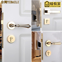 Ythyme Light Lavish Golden Door Lock American Indoor Room Door Split Lock Eurostyle Luxury Gold Bedroom Toilet Lock