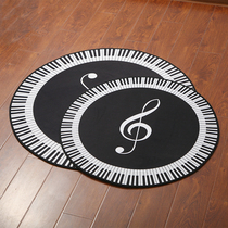 Piano special carpet mat home soundproof round piano bench mat non-slip piano staff note carpet