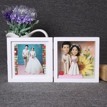 Mi Yi pottery three-dimensional photo frame soft pottery Doll Doll wax Photo Wedding commemorative gift clay figurine custom custom