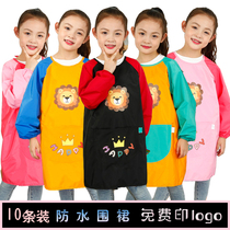 Drawing Room Kindergarten Children Hood Clothing Long Sleeve Waterproof Apron Painting Baby Eating Counter-Dressing Fine Art Custom Logo