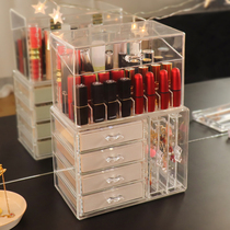  Desktop cosmetics storage box Earrings jewelry box jewelry box lipstick dustproof storage box transparent combination storage